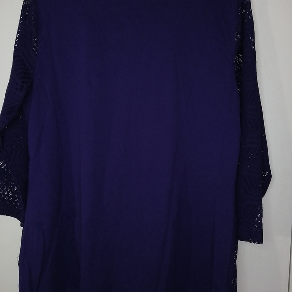 VAN HEUSEN LACE TOP COLOR PURPLE SIZE LARGE - Picture 5 of 5